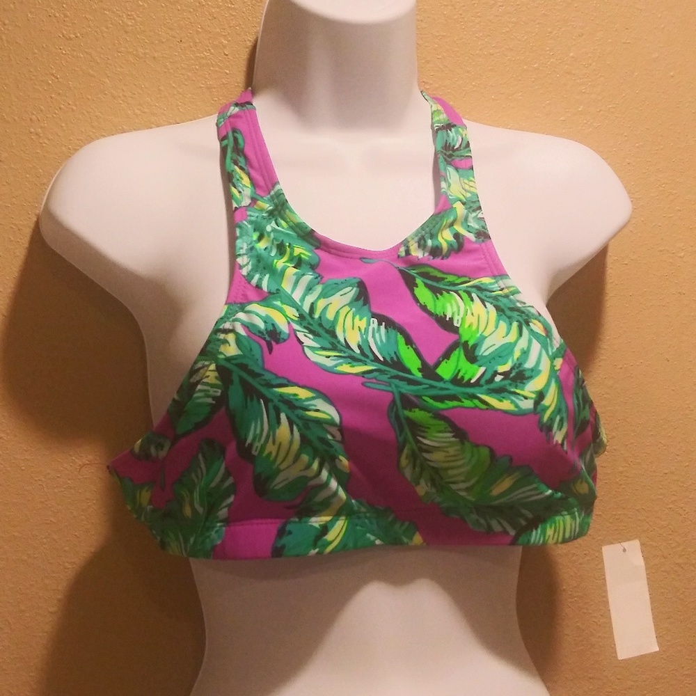 high neck sport balconette push up top